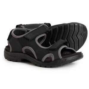 Ecco Men's Onroads Sandal 3 Leather Quick Fasten Straps Fluidform Footbed Black